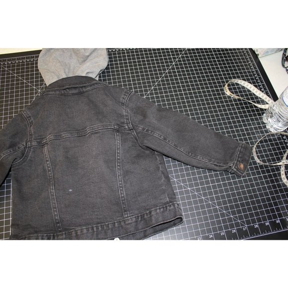 Old Navy/ Jacket with hood/(Size 3T) Black Demin with sweatshirt hoodie - Picture 12 of 16
